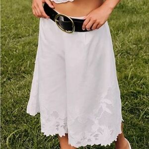 FREE PEOPLE 🌸 SHORTS 🌸 LONG 🌸 HIGH WAISTED 🌸 COTTON 🌸 FLORAL EMBROIDERED